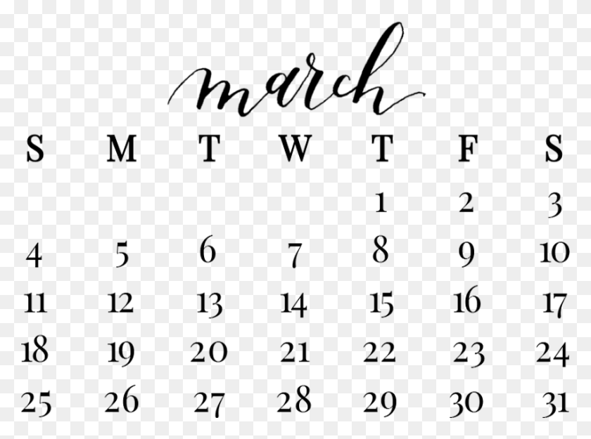 849x615 X 615 4 March 2018 Calendar, Gray, World Of Warcraft HD PNG Download