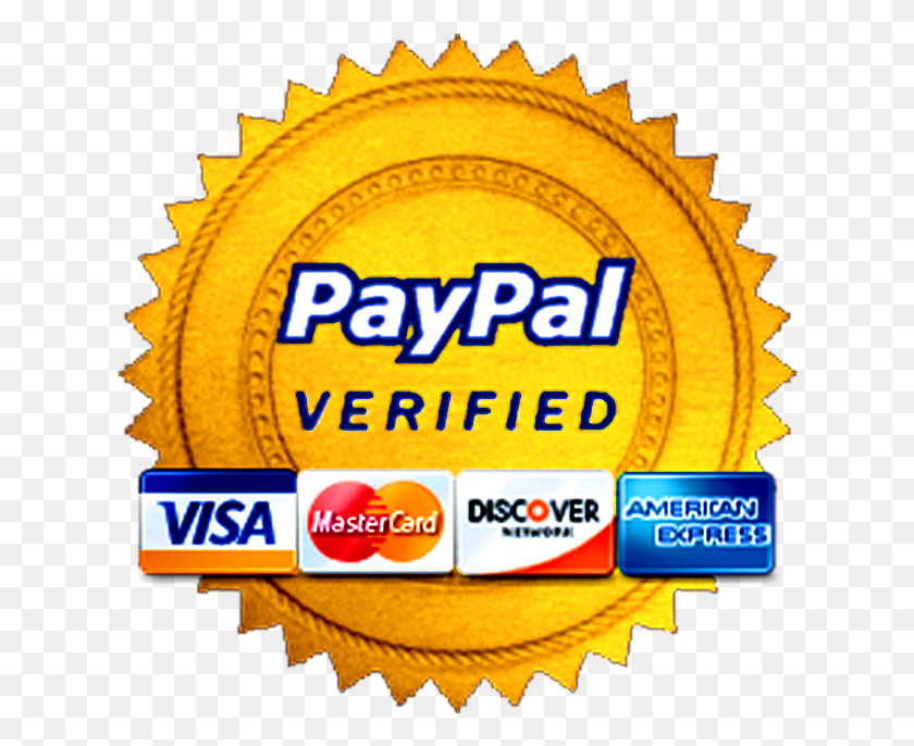 628x626 X 625 1 Paypal Verify, Text, Label, Gold HD PNG Download