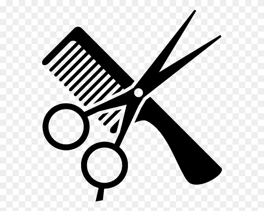 575x611 X 630 9 Scissors And Comb Clip Art Free, Gun, Weapon, Weaponry HD PNG Download