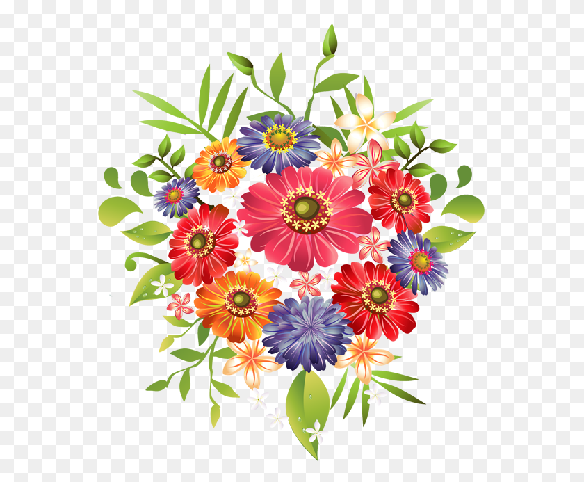 563x633 X 633 14 Flower Bouquet Clip Art, Graphics, Floral Design HD PNG Download