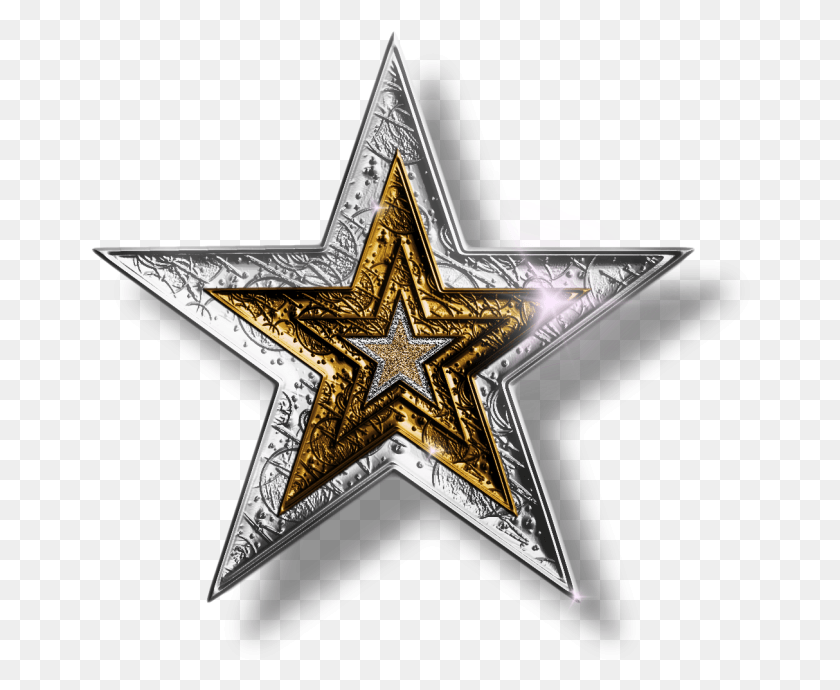 660x630 X 663 1 Silver And Gold Stars, Cross, Symbol, Star Symbol HD PNG Download