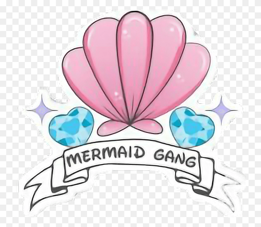 744x672 X 672 3 Mermaid Tumblr Sticker, Balloon, Ball HD PNG Download