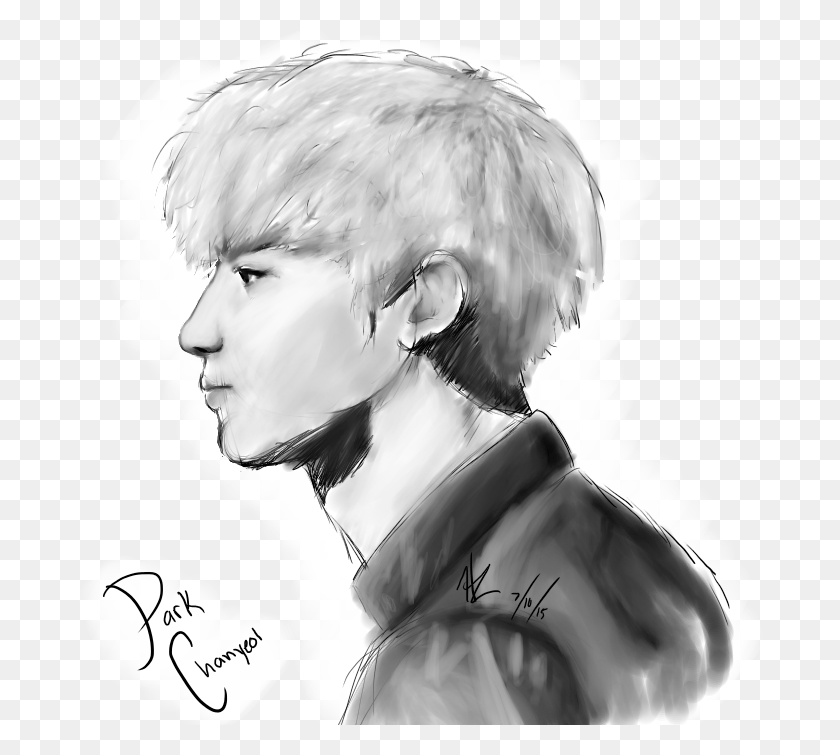 689x695 X 700 2 Park Chanyeol Sketch, Person HD PNG Download