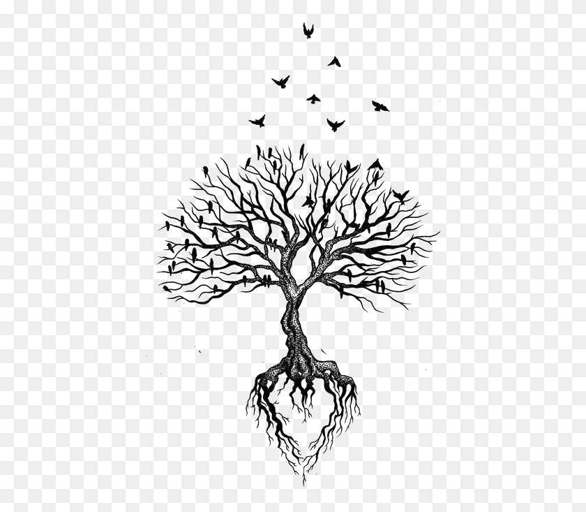 433x673 X 700 7 Heart With Roots, Plant, Root, Tree HD PNG Download