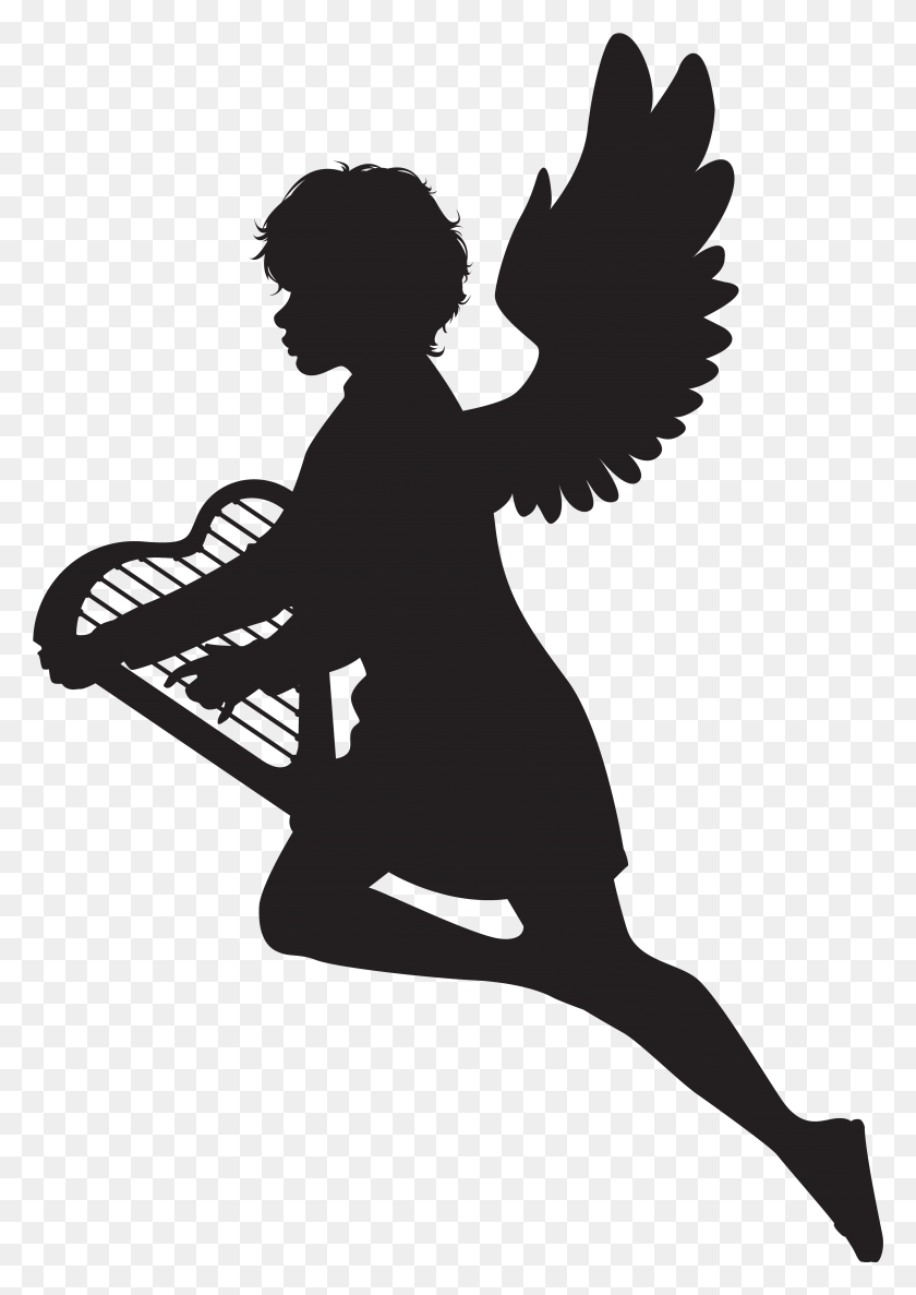 4777x6906 X 7000 5 Angel With Harp Clipart, Person, Human HD PNG Download