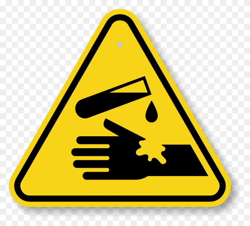 800x716 X 716 3 Corrosive Chemical Hazard Symbol, Road Sign, Sign HD PNG Download