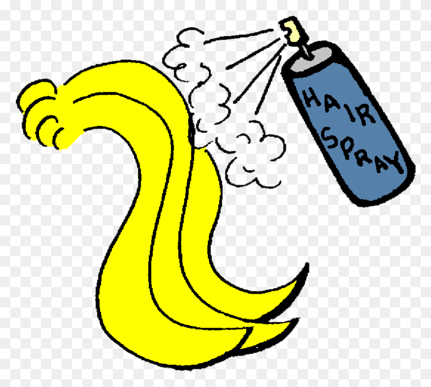 813x725 X 727 4 Color Hair Spray Cartoon, Banana, Fruit, Plant HD PNG Download