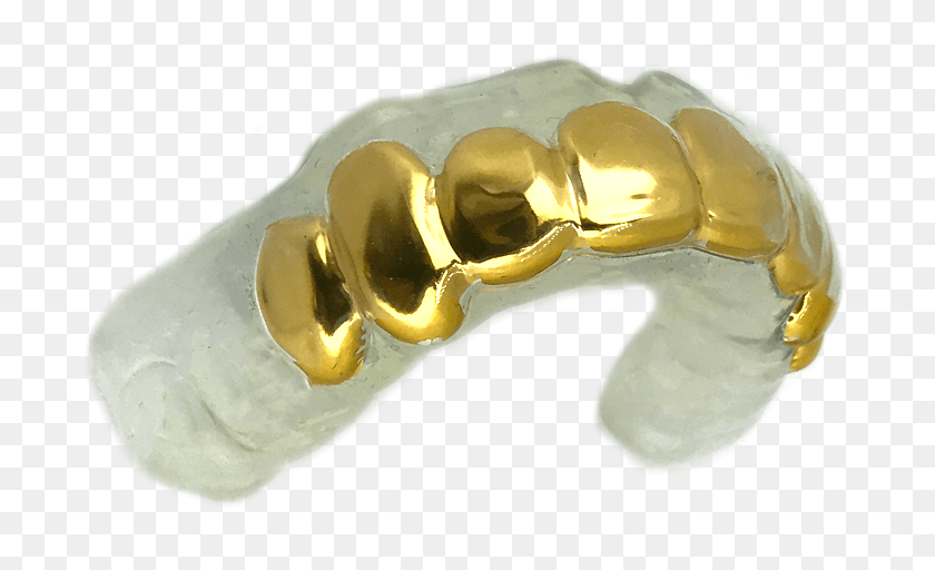 738x452 X 732 6 Gold Teeth Mouth Guard Football, Plant, Food, Land HD PNG Download