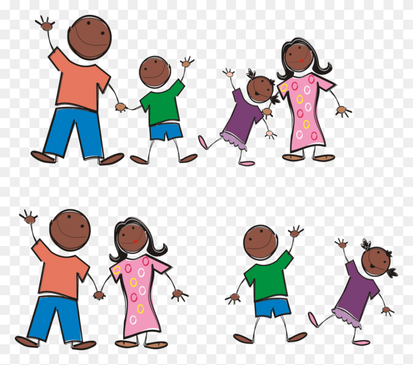 857x750 X 750 13 Black Family Stick Figures, Collage, Poster, Advertisement HD PNG Download