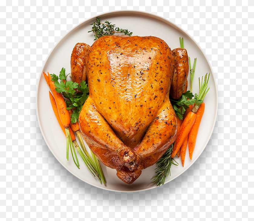 665x670 X 758 9 Roasted Chicken From Top, Meal, Food, Roast HD PNG Download