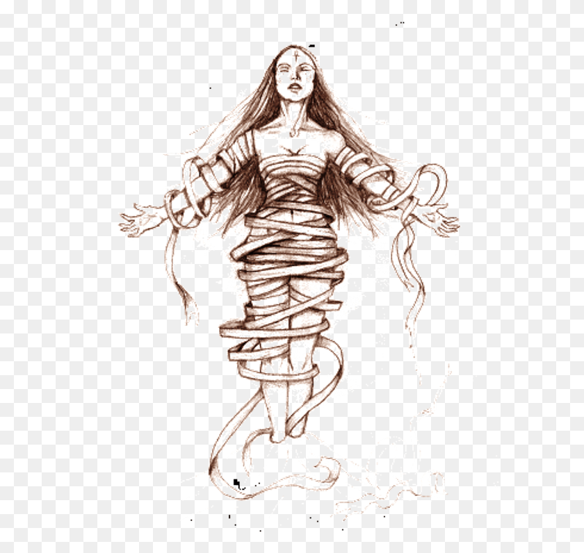 594x736 X 771 9 Drawing Of A Goddess, Person, Human, Skeleton HD PNG Download