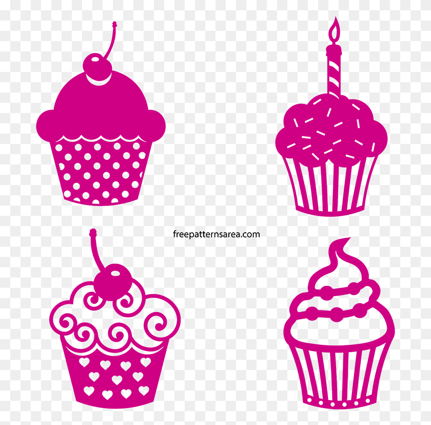 701x767 X 800 3 Cupcake With Candle Svg, Cream, Cake, Dessert HD PNG Download