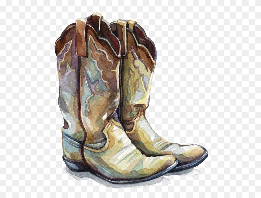 505x578 X 800 3 Hand Painting Cowboy Boots, Clothing, Apparel, Footwear HD PNG Download