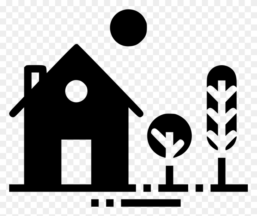 980x812 X 812 3 House And Tree Icon, Stencil, Symbol, Text HD PNG Download