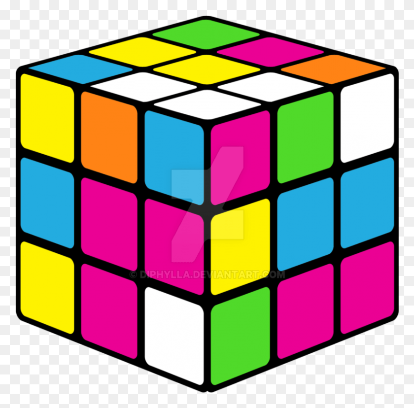 818x806 Descargar Png X 894 7 Neon Rubix Cube, Rubix Cube, Granada, Bomba Hd Png