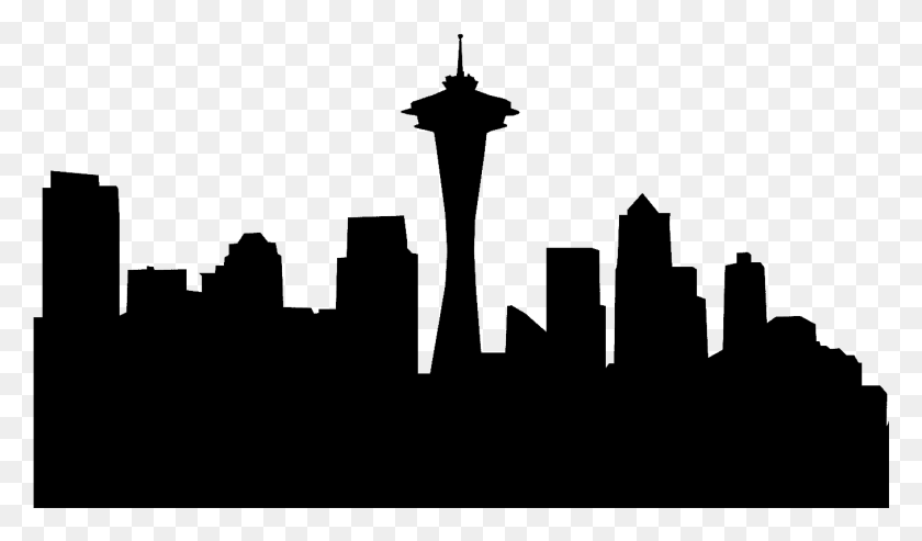 1354x752 X 946 6 Seattle Skyline Silhouette, Text, Symbol HD PNG Download