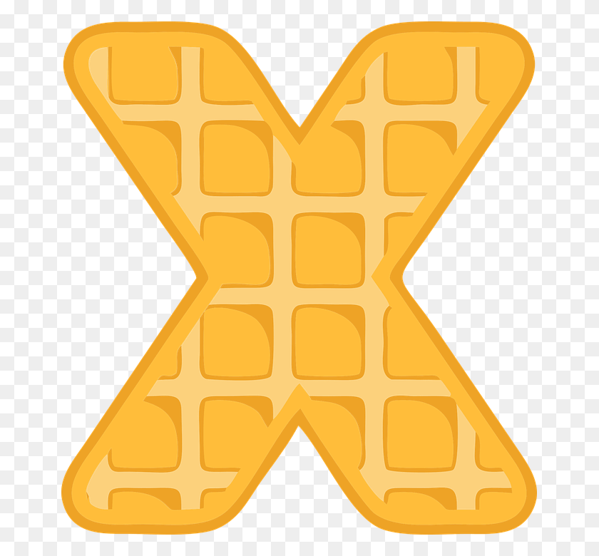 667x720 X Alphabet Waffle X Waffle, Sweets, Food, Confectionery HD PNG Download