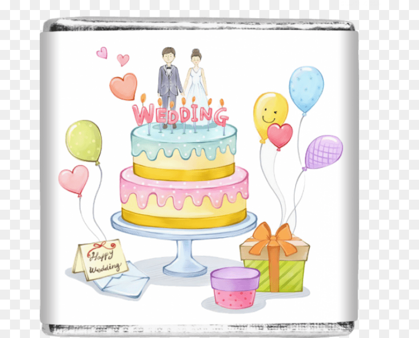 X Colourful Happy Wedding Day Wedding, Person, People, Food, Dessert Sticker PNG