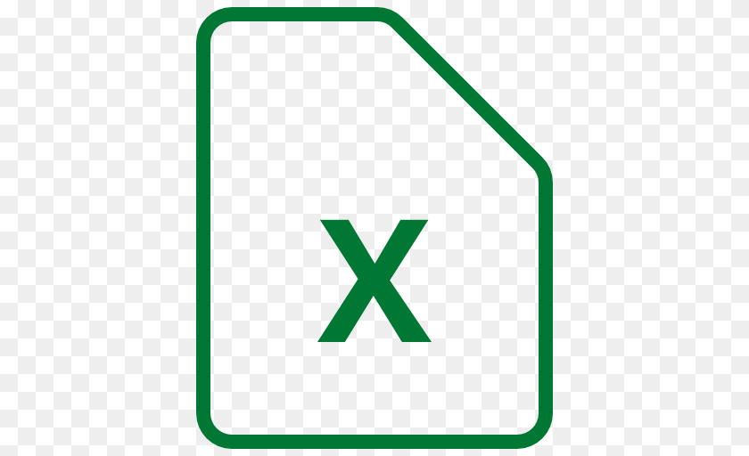 512x512 X Excel Icon Of Filetypes Icons, Sign, Symbol, Road Sign, Smoke Pipe Transparent PNG