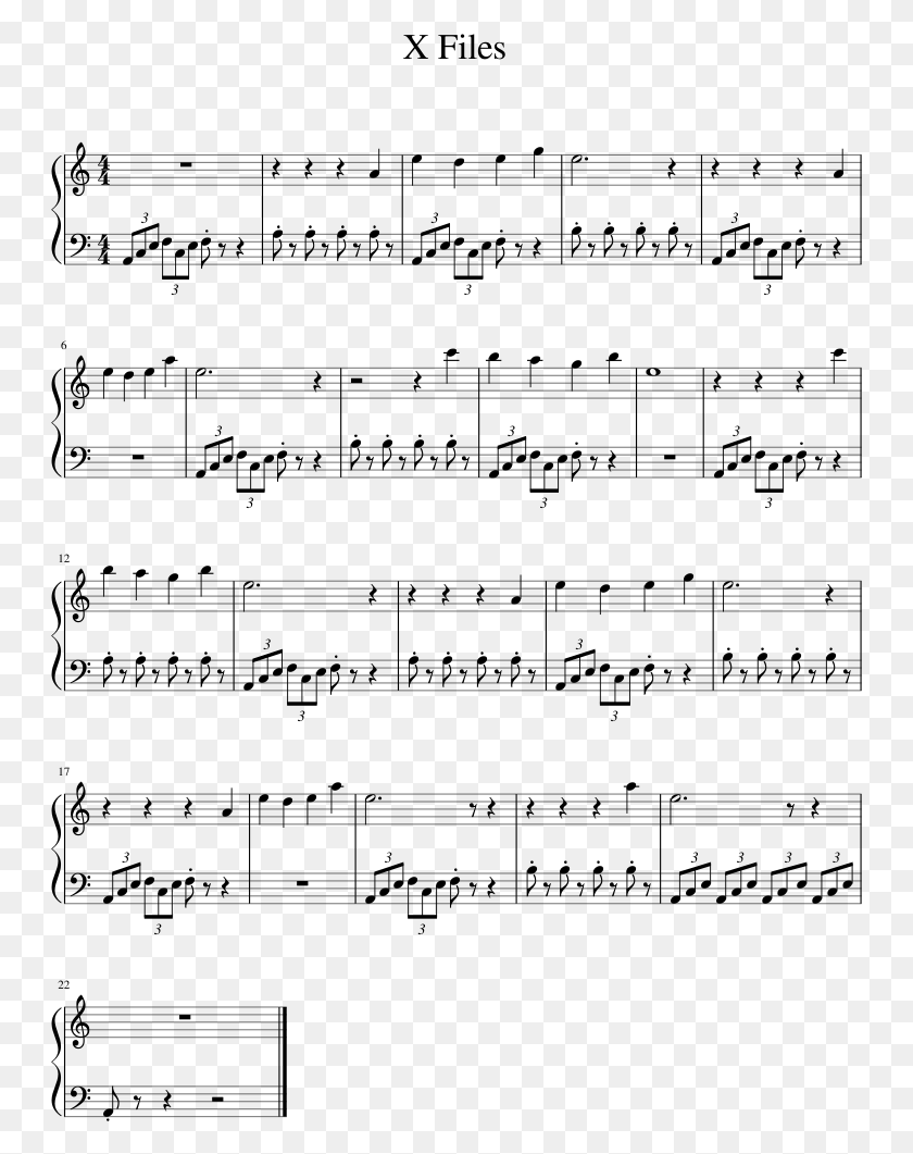 747x1001 X Files Sheet Music 1 Of 1 Pages River Charlie Puth Piano Sheet, Gray, World Of Warcraft HD PNG Download