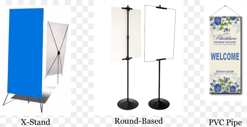 X Stand Bunting, Lamp, White Board PNG