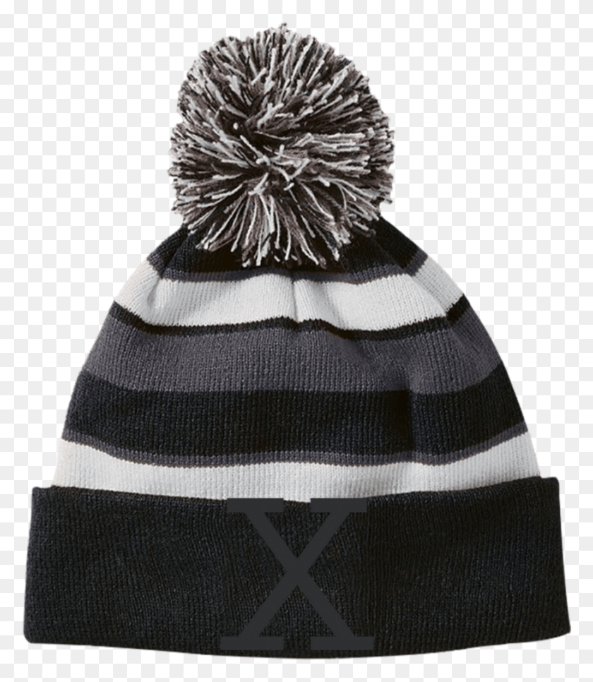 872x1013 X Striped Beanie With Pom Beanie, Clothing, Apparel, Hat HD PNG Download