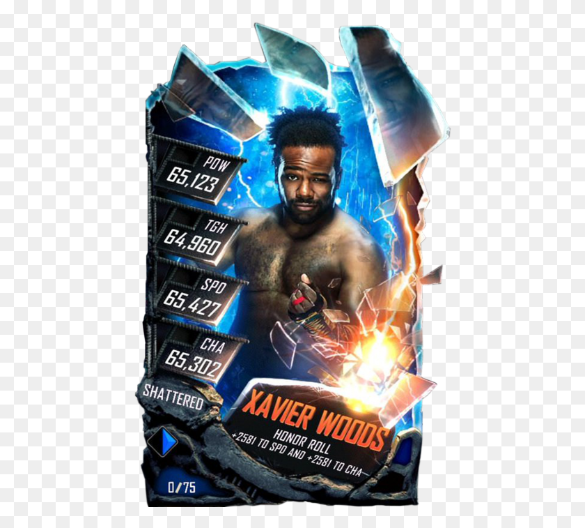 456x697 Xavierwoods S5 24 Shattered Shattered Cards Wwe Supercard, Poster, Advertisement, Flyer HD PNG Download