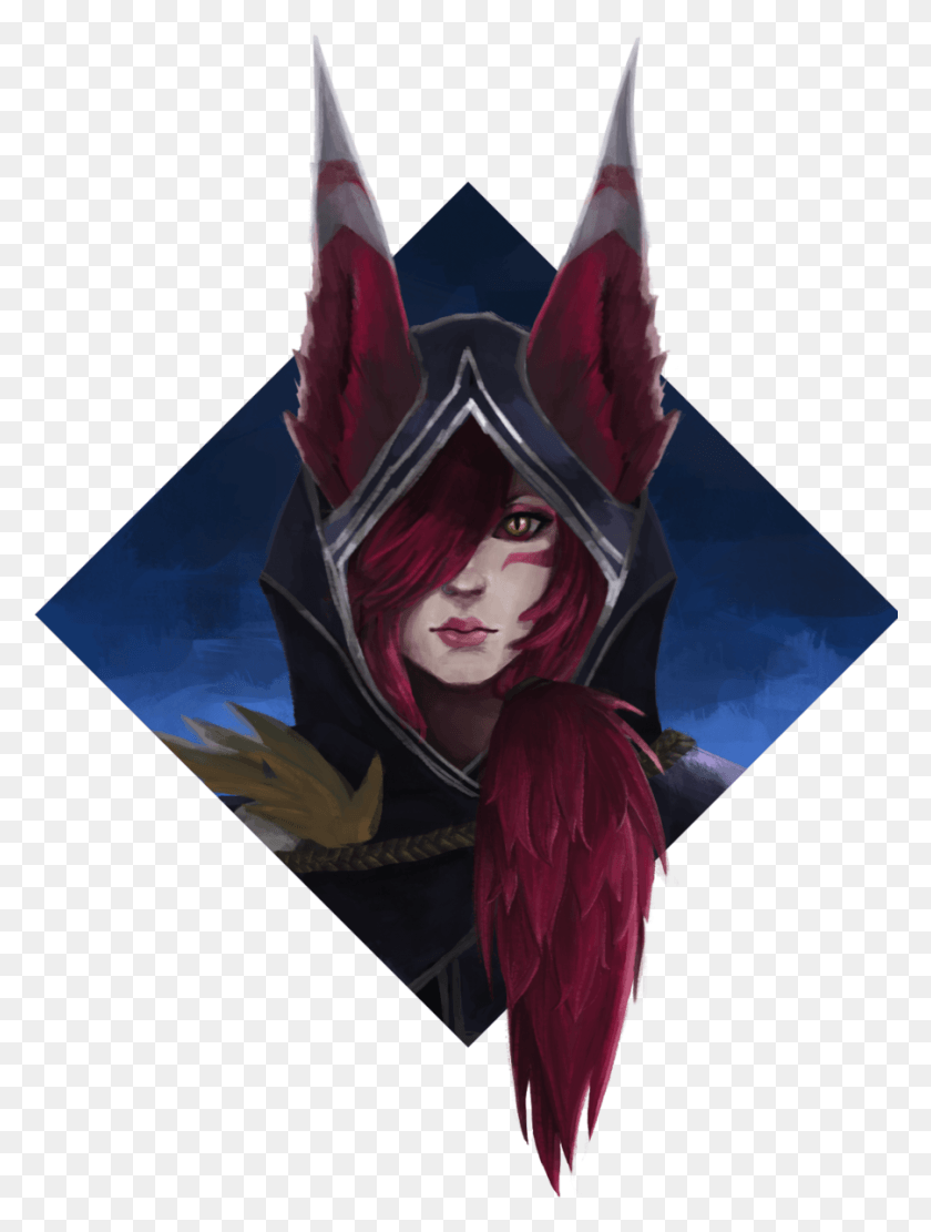 901x1215 Xayah By Tryha Mask, Clothing, Apparel, Person HD PNG Download