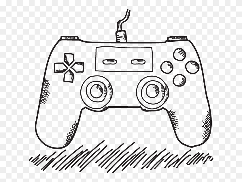 642x572 Xbox 360 Controller Game Controller Playstation 4 Drawing Playstation Controller Drawing, Electronics, Camera, Joystick HD PNG Download