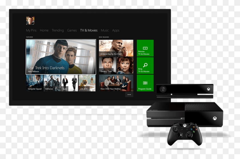 976x623 Descargar Png Xbox One Es La Primera Consola De Juegos Para Personas Que Pantalla De Televisión Con Xbox, Persona, Humano, Electrónica Hd Png