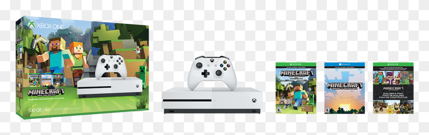 1240x326 Descargar Png Xbox One S Minecraft Favorites Bundle Xbox One S Mas Minecraft, Electronics, Giant Panda, Bear Hd Png