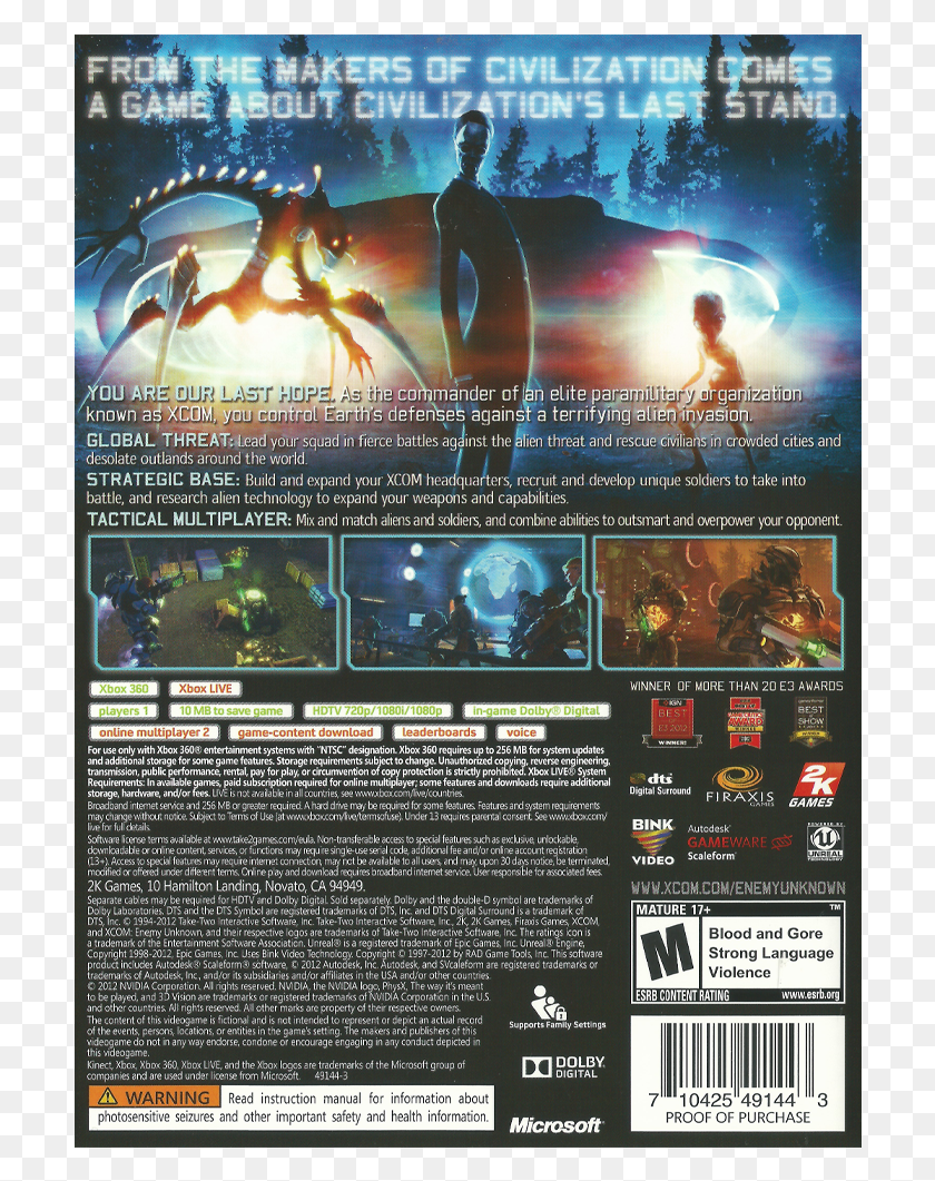 708x1001 Xcom Unknown Back Xcom Enemy Unknown Ps3 Cover, Legend Of Zelda, Person, Human HD PNG Download