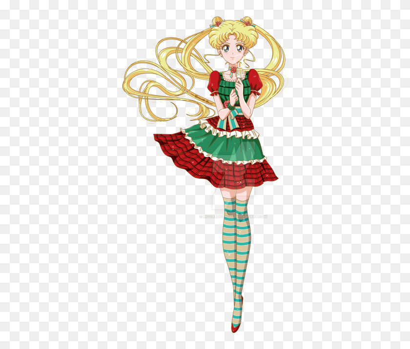 346x656 Descargar Png Xd Usagi Fan Art Feliz Navidad Sailor Moon Crystal, Disfraz, Intérprete, Persona Hd Png