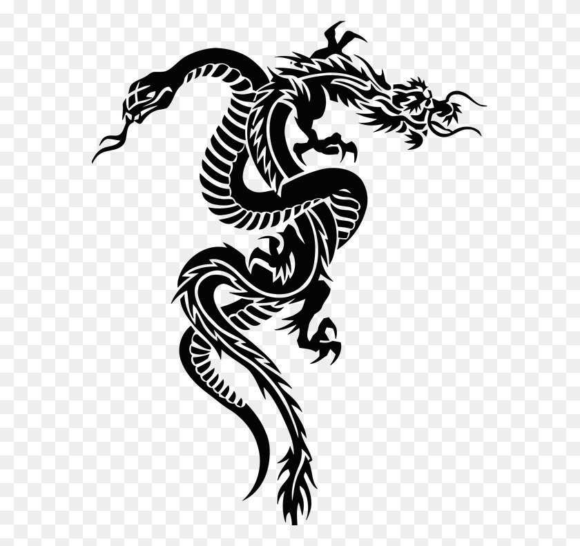 573x731 Xenodermus Snakes Dragon Free Clipart Clipart Easy Tribal Dragon Tattoos, Person, Human, Baby HD PNG Download