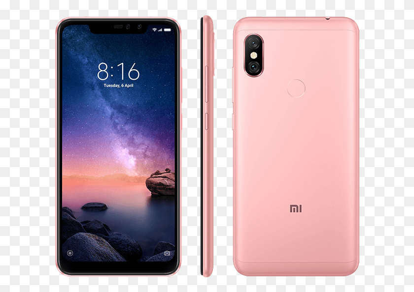 618x534 Xiaomi Redmi Note 6 Pro Mi Note 6 Pro Rose Gold, Mobile Phone, Phone, Electronics HD PNG Download