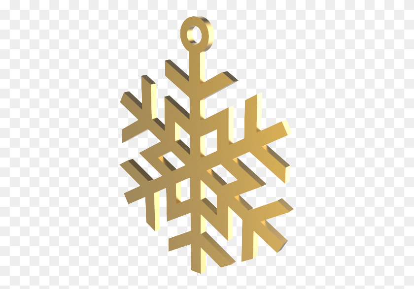 357x527 Xmas Snow Flake Gold Decoration, Cross, Symbol, Snowflake HD PNG Download