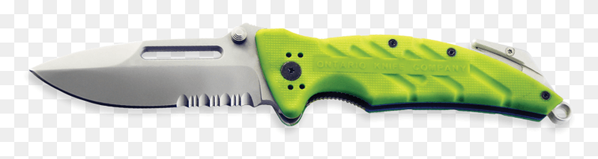 1440x303 Xr 1 Safety Green Serrated Knife, Blade, Weapon, Weaponry Descargar Hd Png