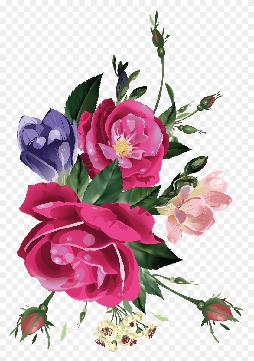 3339x4853 Xxl Flower Illustration Black Floral Decoupage, Plant, Blossom, Flower Bouquet HD PNG Download