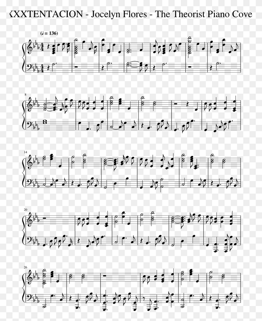 779x968 Xxxtentacion Jocelyn Flores These Days Piano Sheet, Gray, World Of Warcraft HD PNG Download