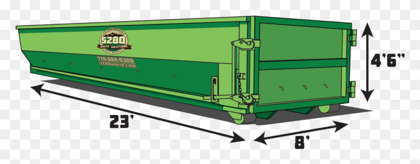 984x340 Yard Roll Off Dumpster Rental In Denver Co Illustration, Shipping Container, Vehicle, Transportation HD PNG Download