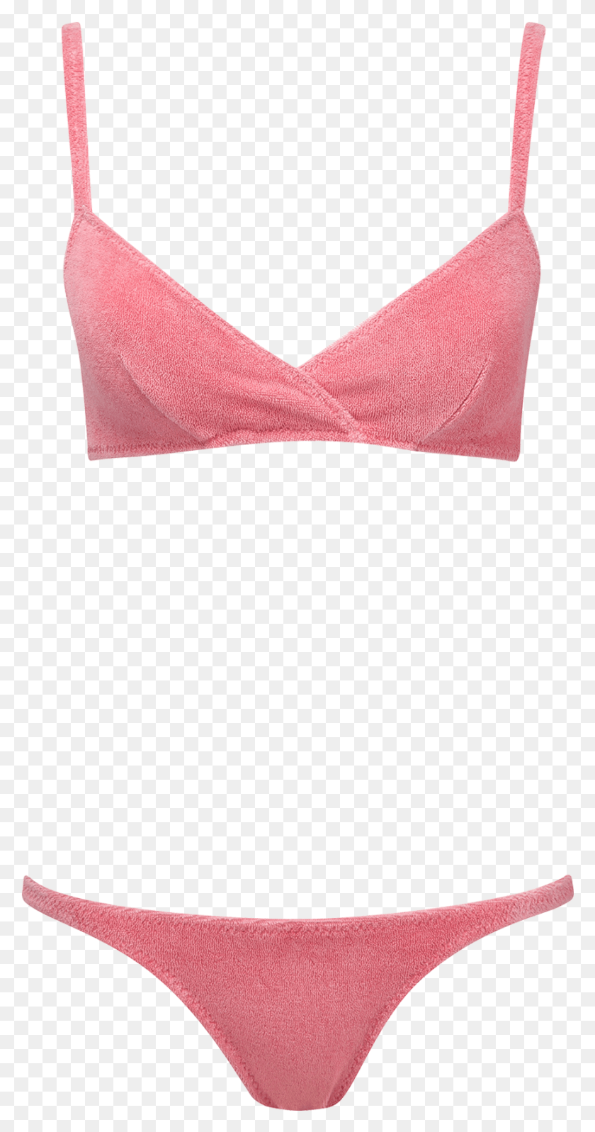 866x1707 Yasmin Pink Terry Cloth Bikini Terry Cloth Bikini, Clothing, Apparel, Lingerie HD PNG Download