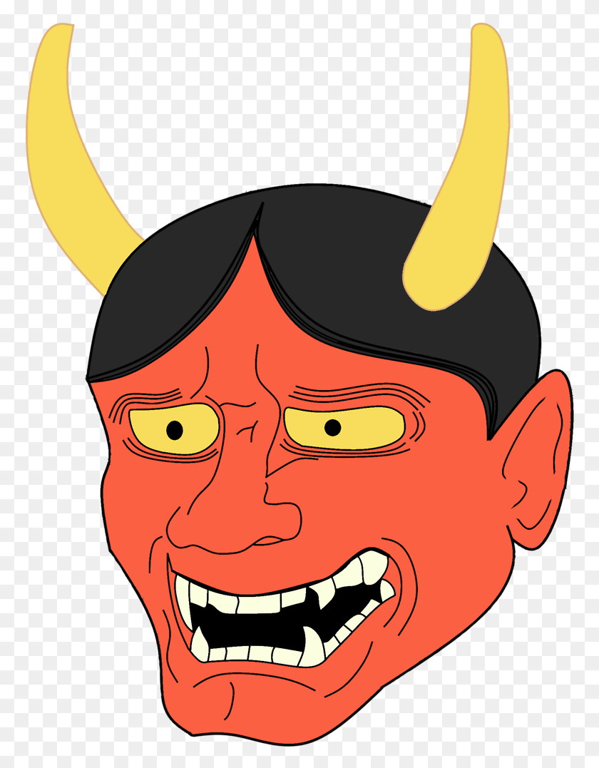 771x1017 Yeah I Drew A Red Oni Mask In My Free Time On Trying Cartoon, Teeth, Mouth, Lip HD PNG Download
