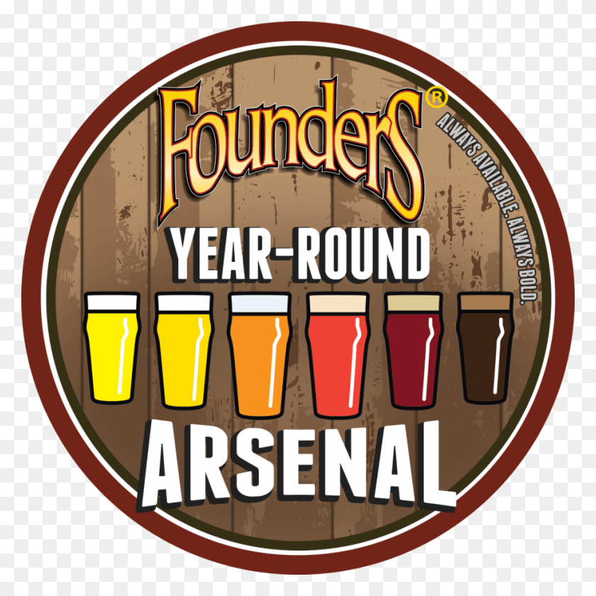 920x920 Year Round Untappd Badge Founders Brewing Company, Label, Text, Logo HD PNG Download