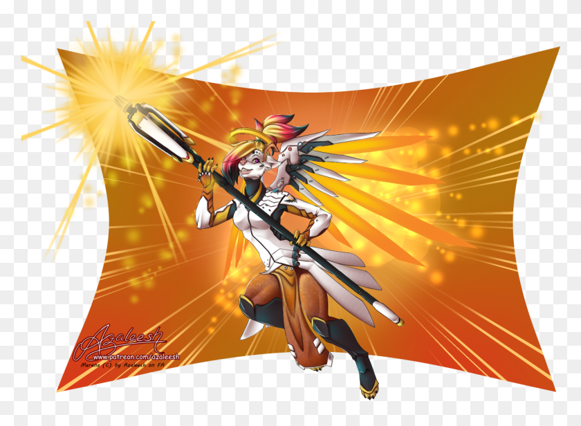 1185x846 Years Ago Mercy Fanart Furry, Person, Human, Bow HD PNG Download