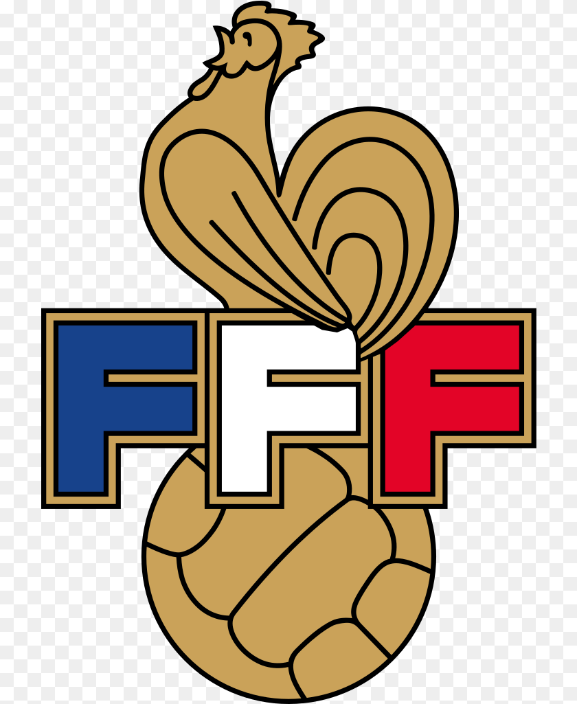 722x1025 Years Old Full France Football Fff Logo History France Old Logo, Gold, Food, Produce Sticker PNG