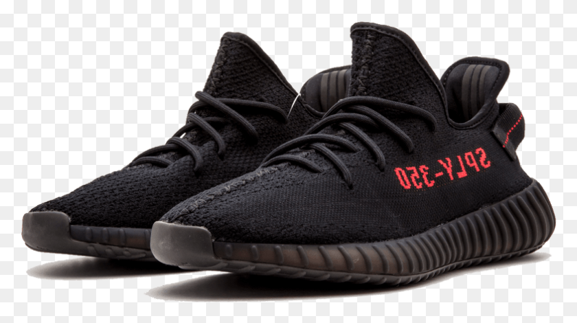 784x413 Yeezy Boost 350 V2 Bred Yeezy Black And Red, Shoe, Footwear, Clothing HD PNG Download