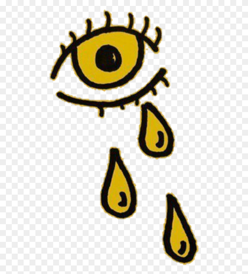 507x869 Yellow Amarillo Aesthetic Random Eye Ojo Crying Aesthetic Yellow Tumblr Transparent, Text, Label, Plant HD PNG Download