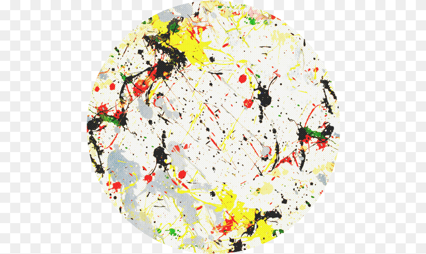 501x501 Yellow Amp Black Paint Splatter Round Mousepad Paint Splatter Wall Clipart PNG