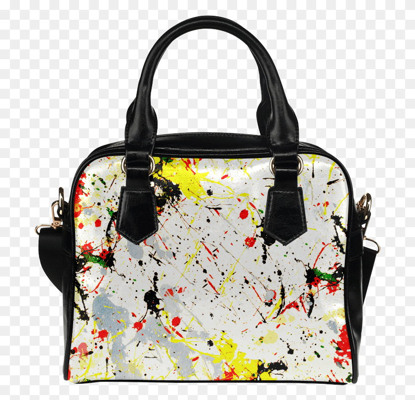 701x750 Yellow Amp Black Paint Splatter Shoulder Handbag By Gifts For Chihuahua Lovers, Bag, Accessories, Accessory Descargar Hd Png