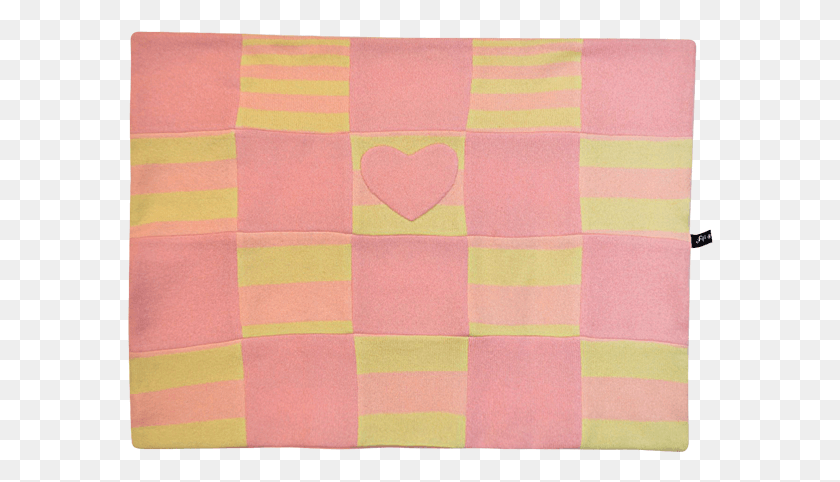 586x422 Yellow Amp Pink Heart Blanket Patchwork, Rug, Paper, Home Decor Descargar Hd Png